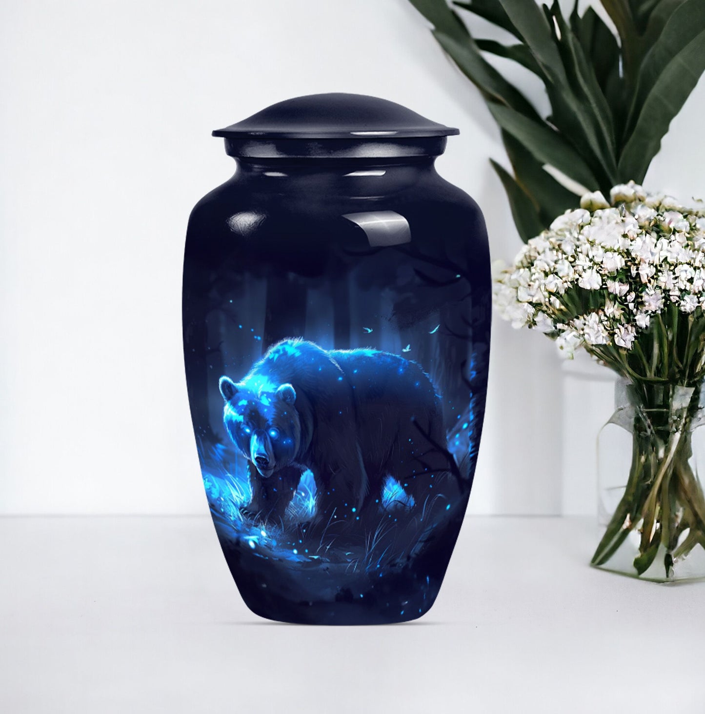  Butterfly Bear Urn for dad, Aluminium Cremation Urn