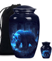  Butterfly Bear Urn for dad, Aluminium Cremation Urn
