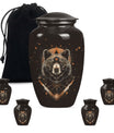 bear urn for cremation of adult male ashes.