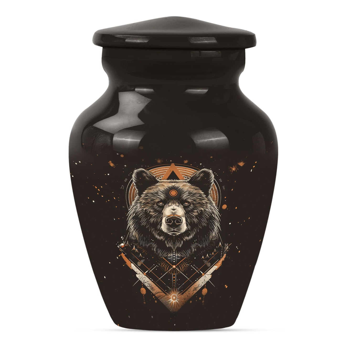 bear urn for cremation of adult male ashes.