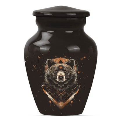 bear urn for cremation of adult male ashes.