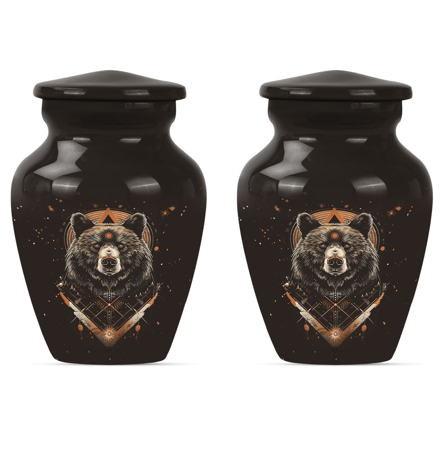bear urn for cremation of adult male ashes.