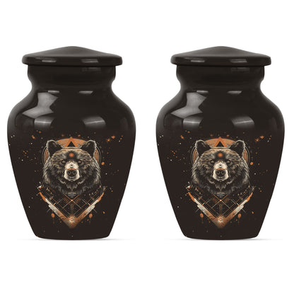 bear urn for cremation of adult male ashes.