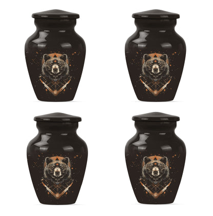 bear urn for cremation of adult male ashes.