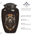 bear urn for cremation of adult male ashes.