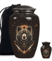 bear urn for cremation of adult male ashes.