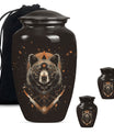 bear urn for cremation of adult male ashes.