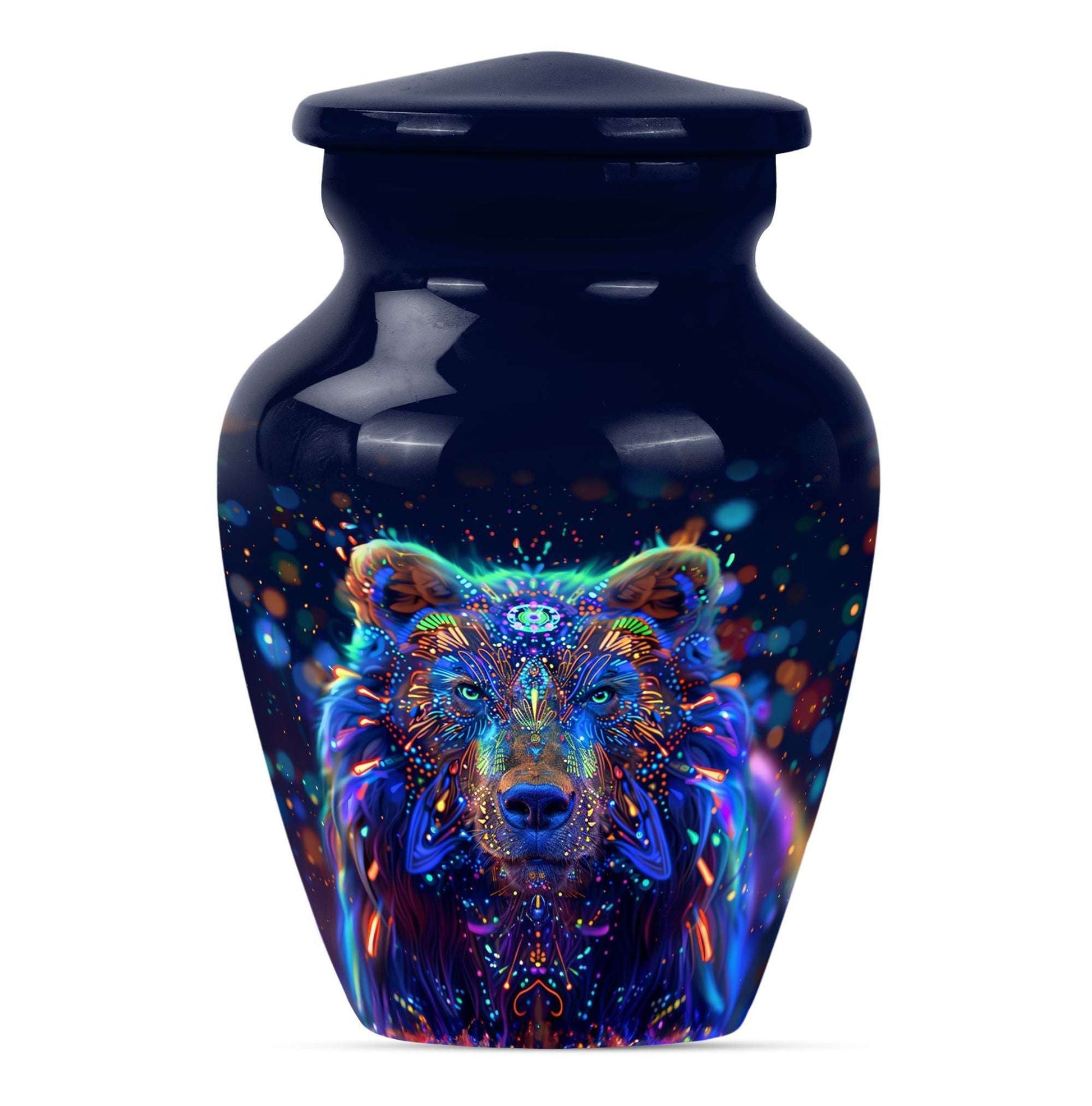 bear urn in butterfly theme 
