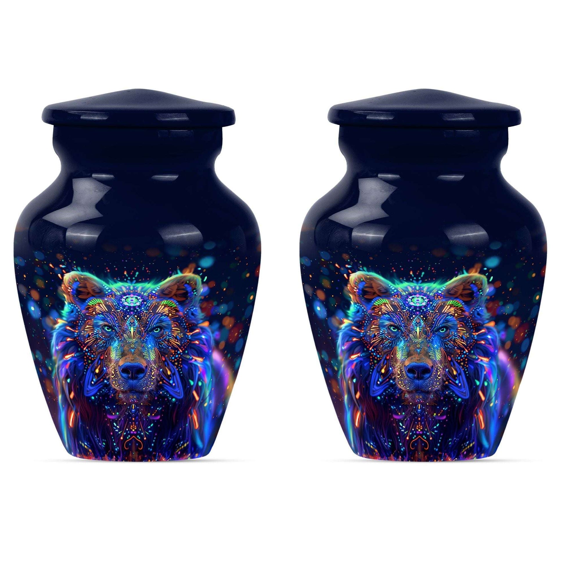 bear urn in butterfly theme 