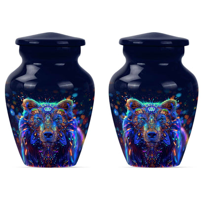 bear urn in butterfly theme 