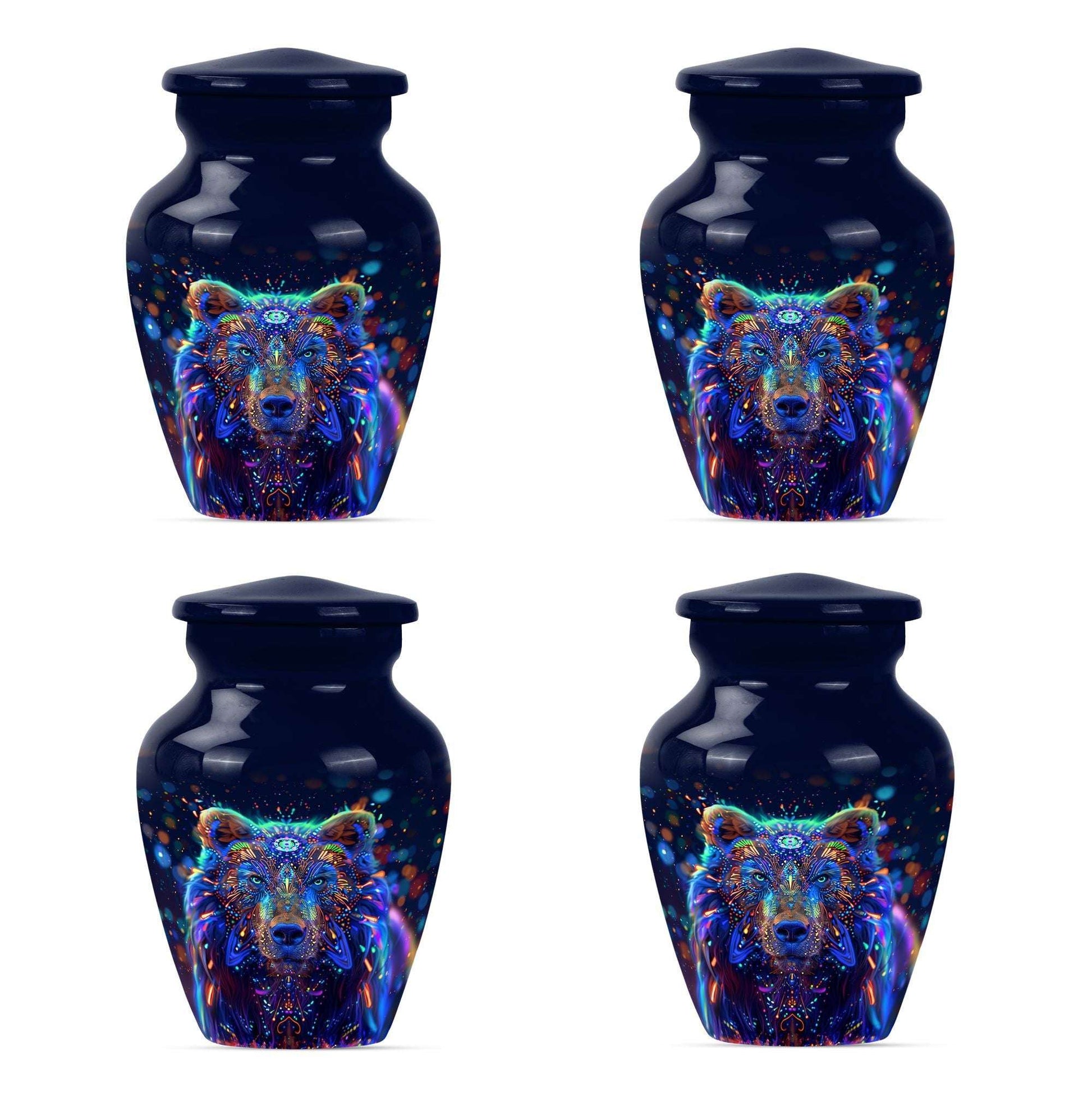 bear urn in butterfly theme 
