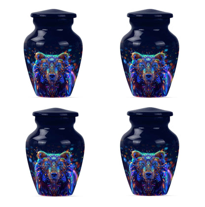 bear urn in butterfly theme 