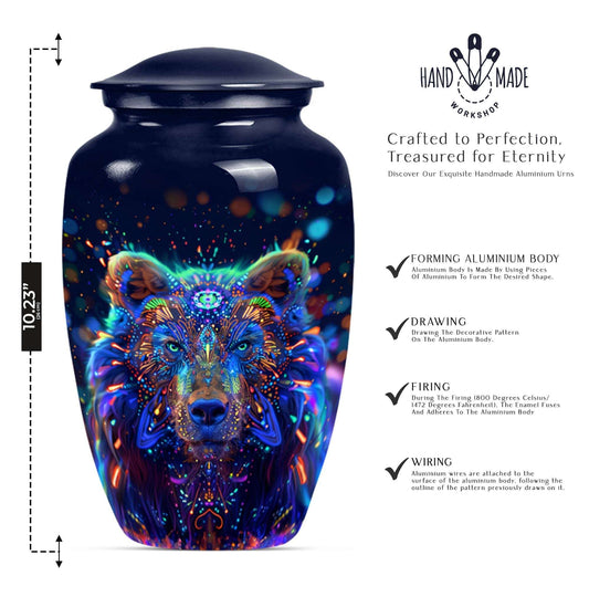 bear urn in butterfly theme 