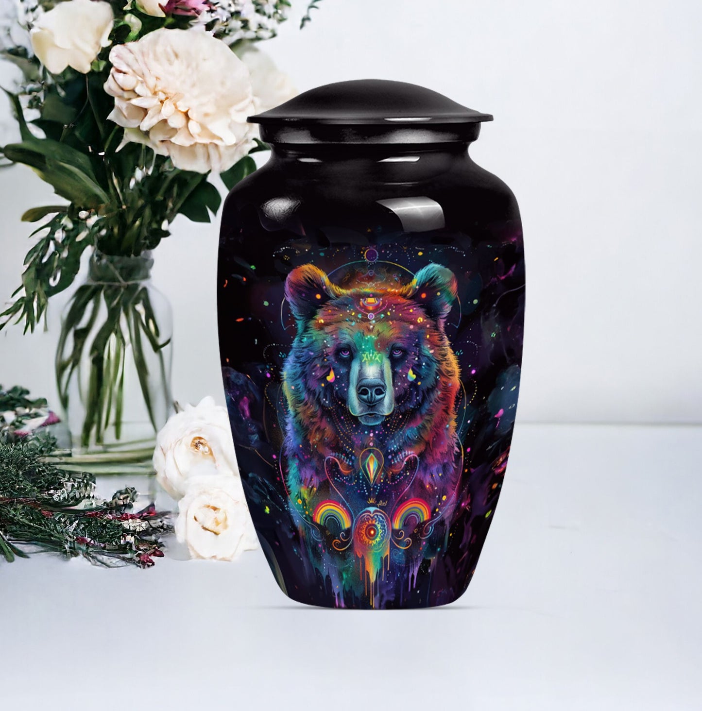 Classic 10-inch Butterfly themed bear urn.
