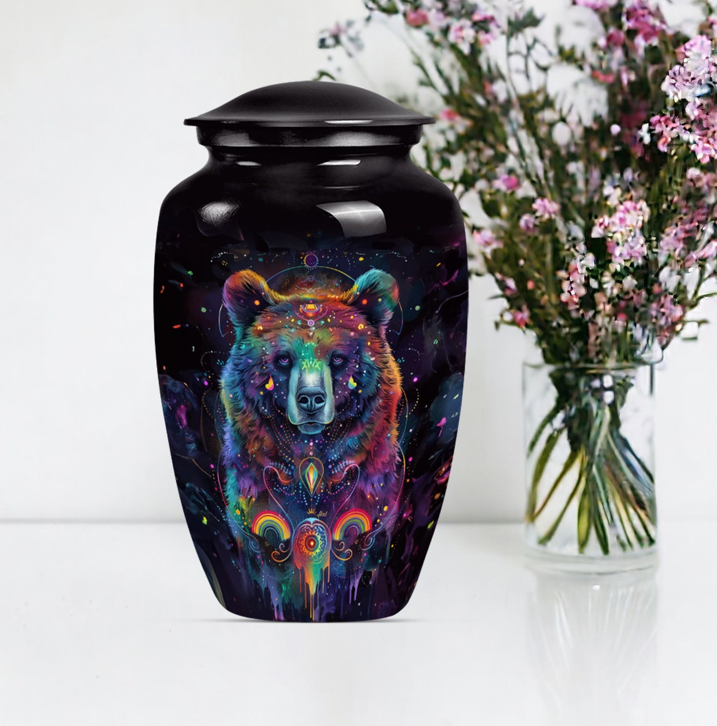 Classic 10-inch Butterfly themed bear urn.