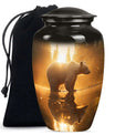Bear Cremation Urn – Polar Bear Sunset Memorial Funeral Urn For Men