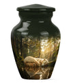 Classic 10-inch butterfly-themed bear urn for ashes.