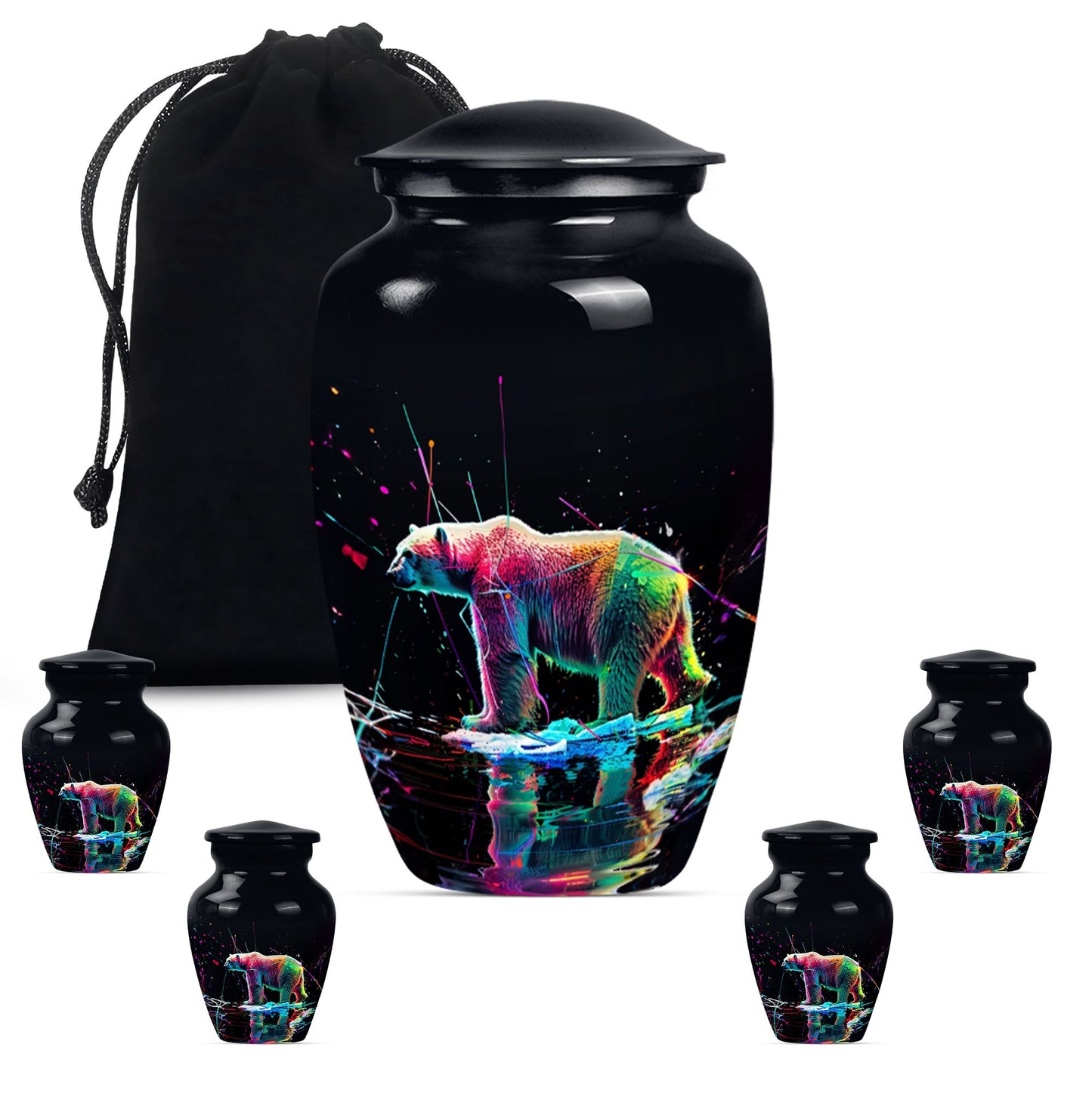 bear urn, large memorial urn for ashes, 