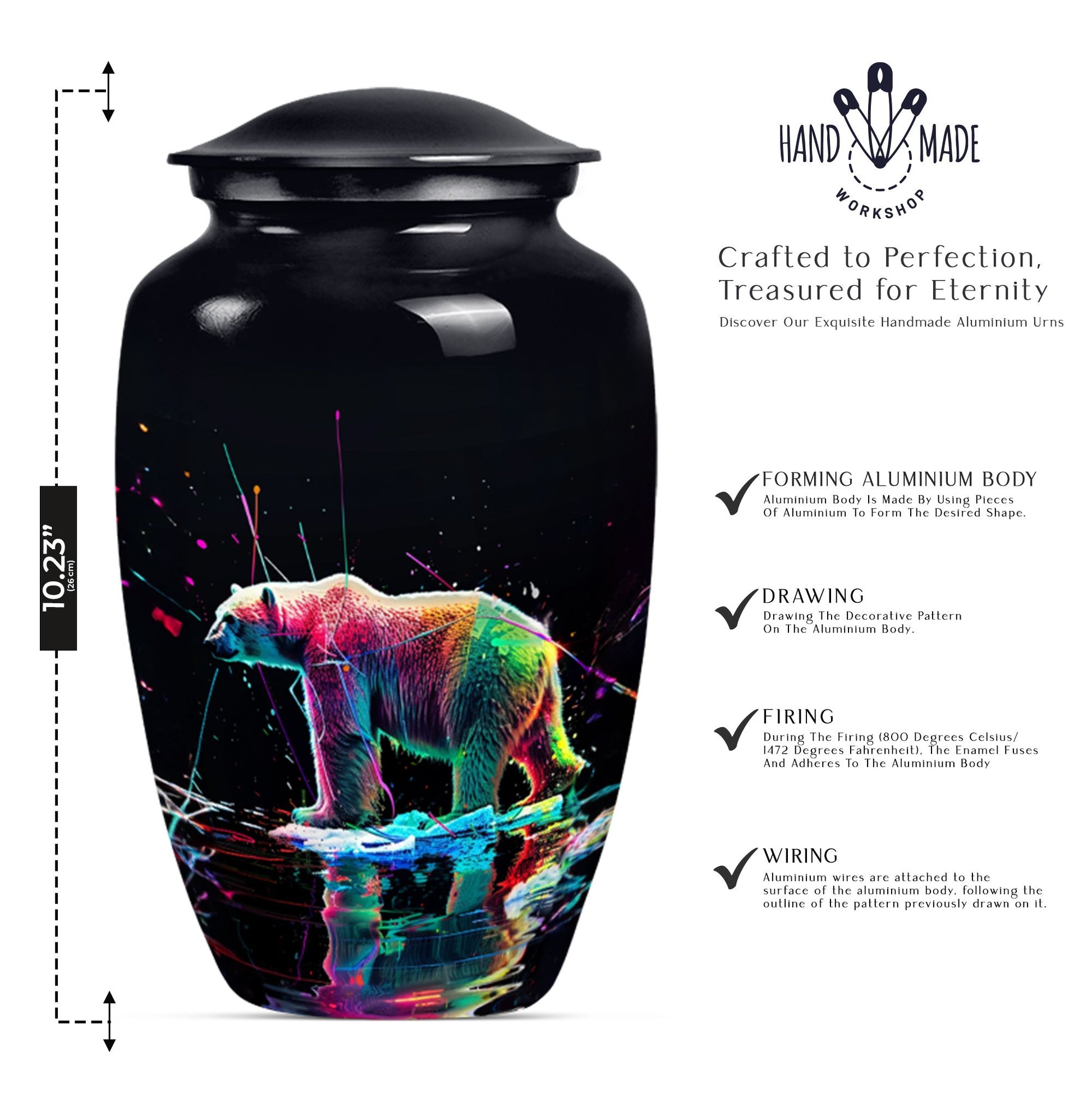 bear urn, large memorial urn for ashes, 