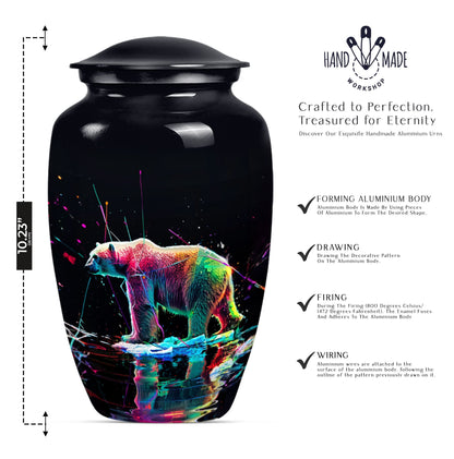 bear urn, large memorial urn for ashes, 