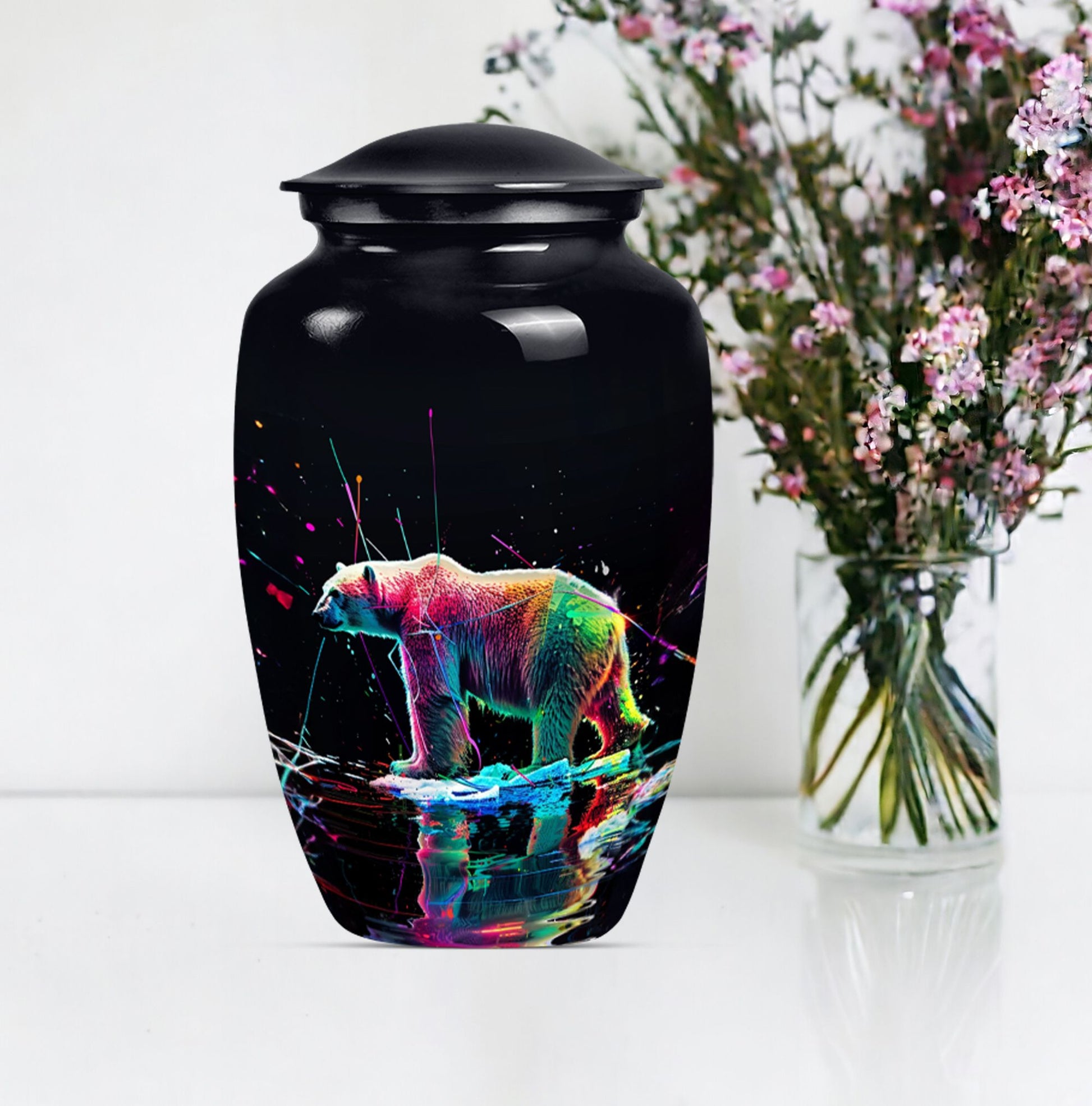 bear urn, large memorial urn for ashes, 