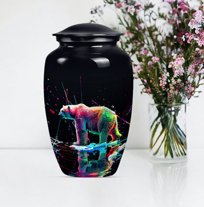 bear urn, large memorial urn for ashes, 