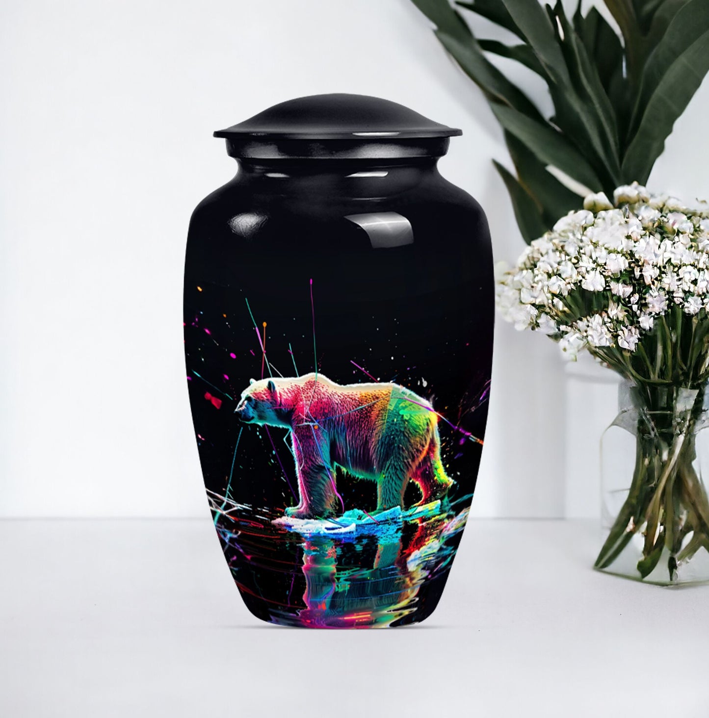 bear urn, large memorial urn for ashes, 