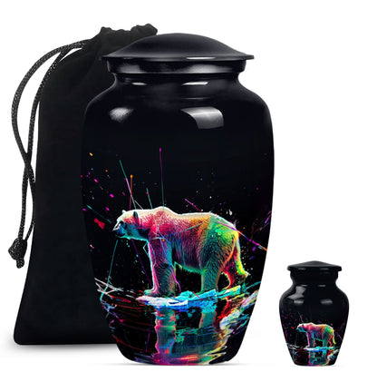 bear urn, large memorial urn for ashes, 