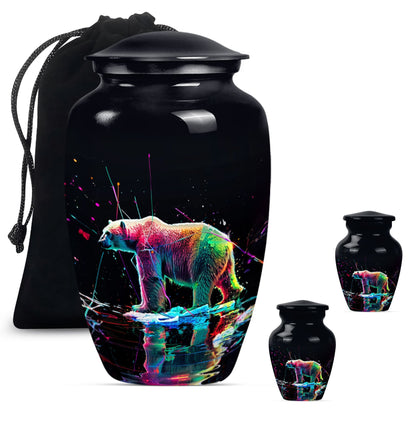bear urn, large memorial urn for ashes, 