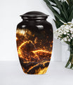 bear urn with butterfly theme 