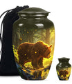 Bear Theme Large Urn With 1 Keepsake Urn