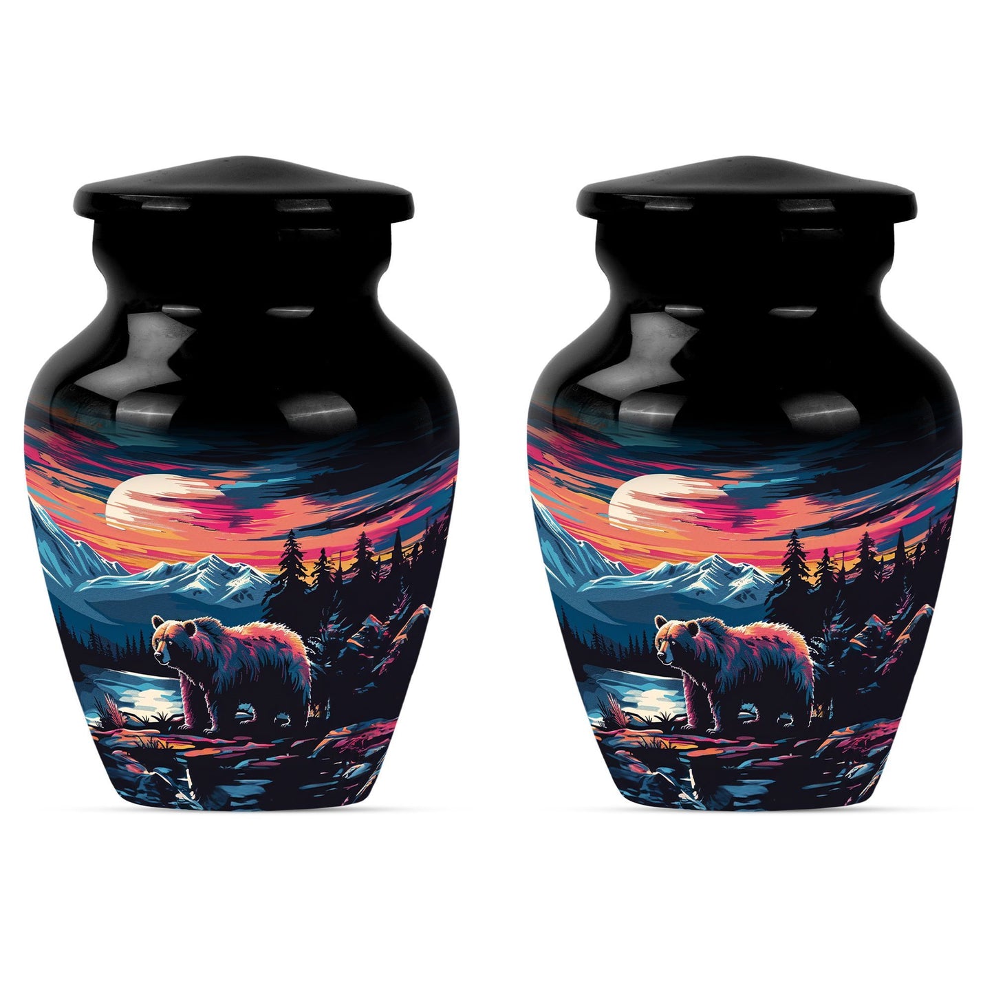 10-inch butterfly-themed classic bear urn