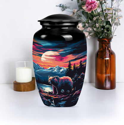 10-inch butterfly-themed classic bear urn