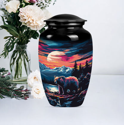 10-inch butterfly-themed classic bear urn