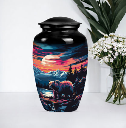 10-inch butterfly-themed classic bear urn