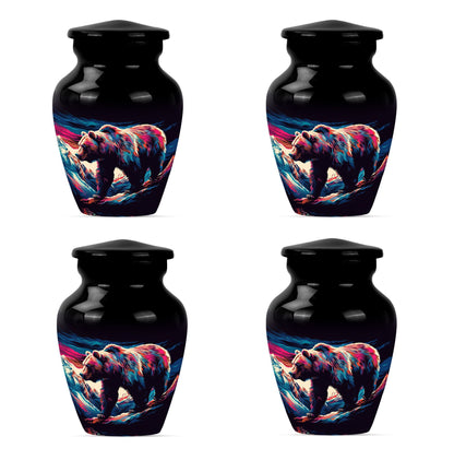 10-inch Bear themed large burial urn.