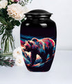 10-inch Bear themed large burial urn.