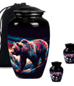 10-inch Bear themed large burial urn.