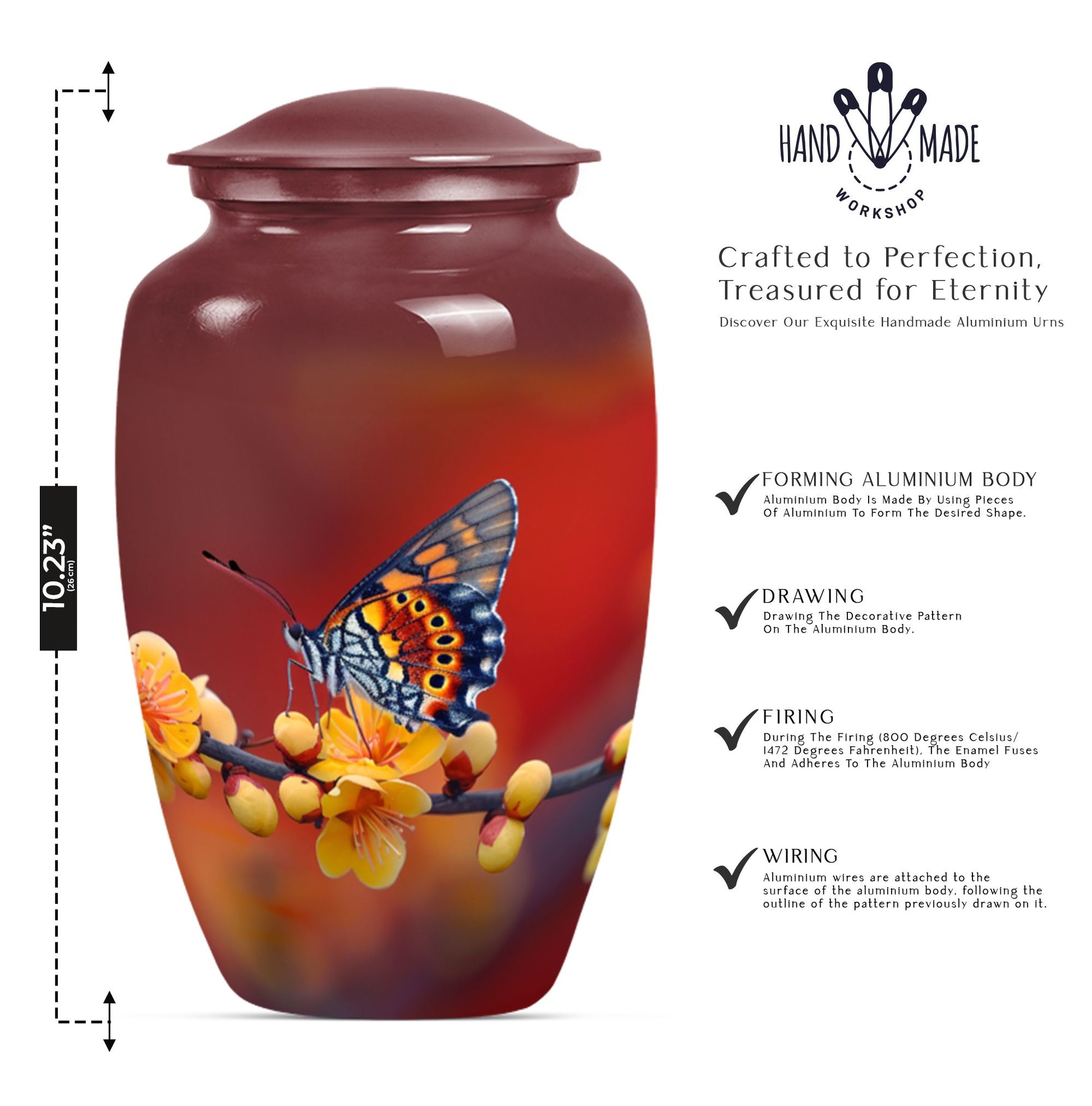 butterfly urn for human ashes