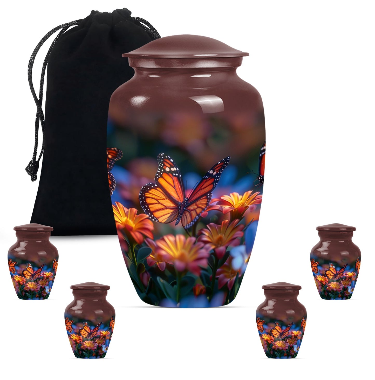 classic butterfly-themed urn for human ashes
