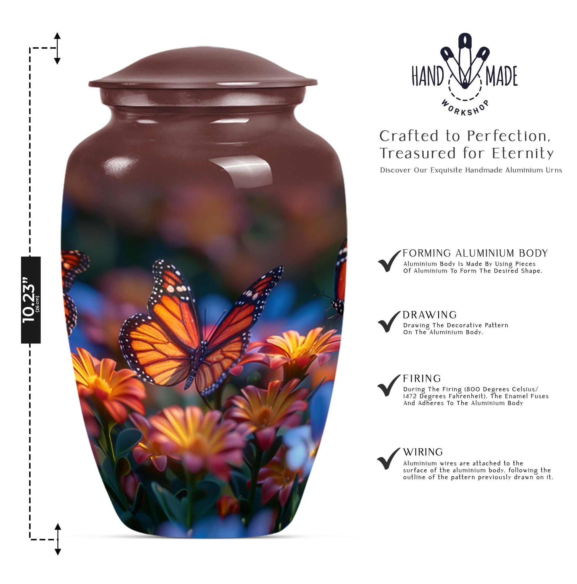 classic butterfly-themed urn for human ashes