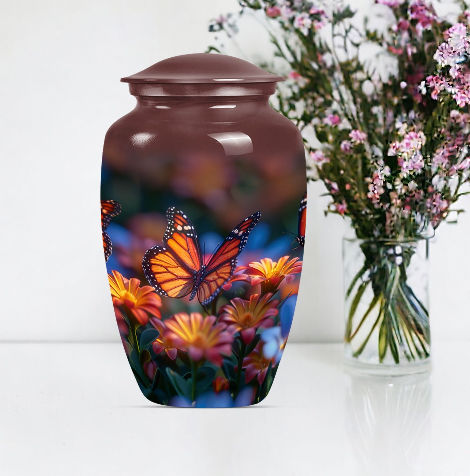 classic butterfly-themed urn for human ashes