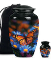 Butterfly Theme Large Urn With 1 Keepsake Urn