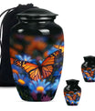 Butterfly Theme Large Urn With 2 Keepsake Urn