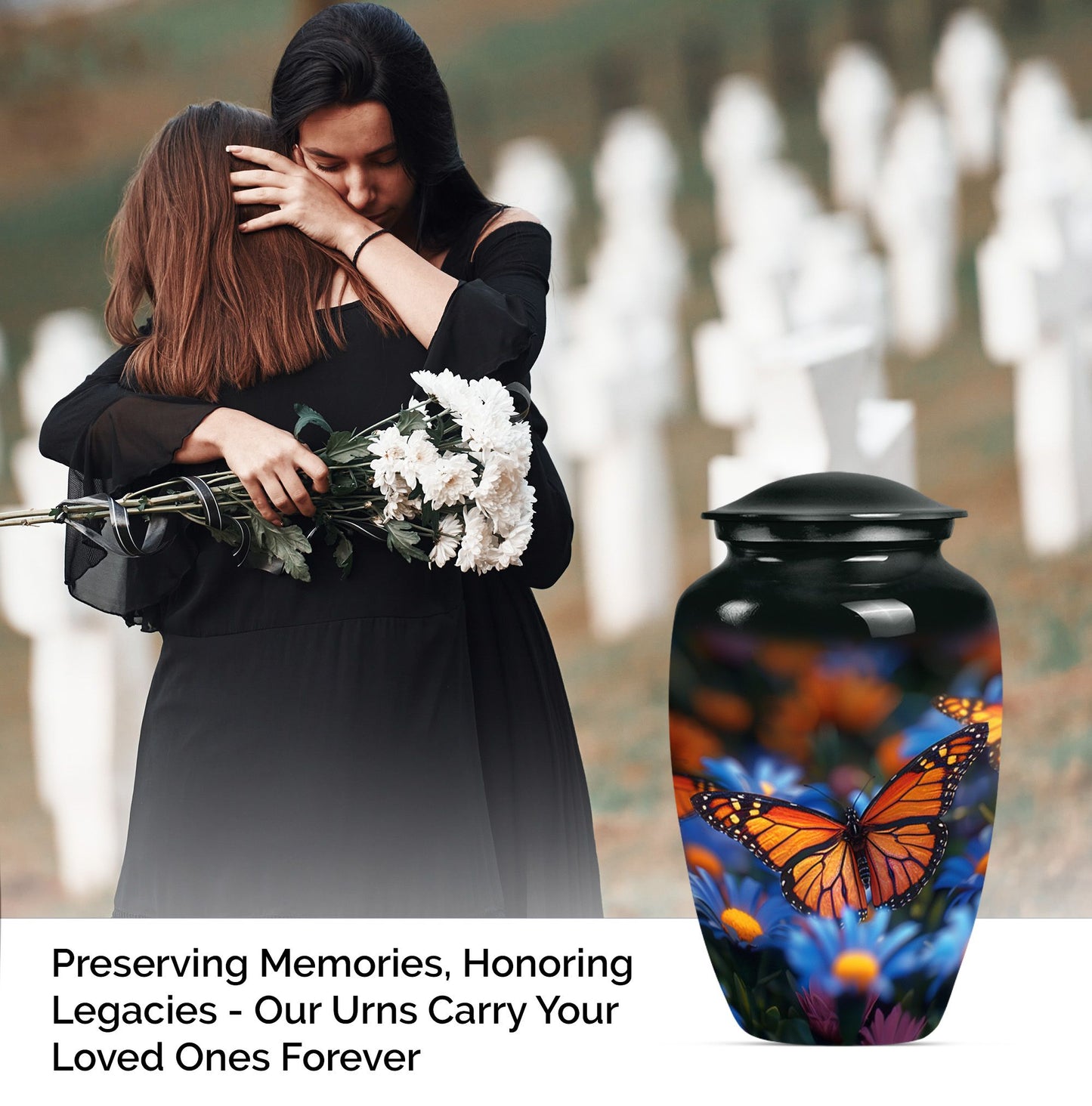 large memorial urn customizable with engraved names