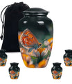 Butterfly Theme Large Urn With 4 Keepsake Urn