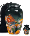 Butterfly Theme Large Urn With 1 Keepsake Urn
