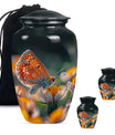 Butterfly Theme Large Urn With 2 Keepsake Urn