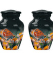 Classic 10-inch butterfly-themed cremation urn.