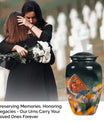 Classic 10-inch butterfly-themed cremation urn.